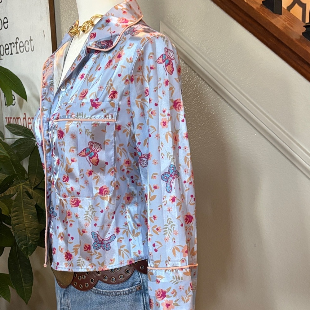 Free People Floral Button-Up Womens Whimsical BoHo Top 🤩 - Picture 5 of 9